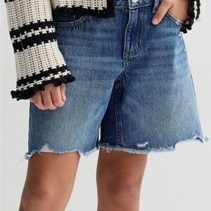 Girls Size 5 -SO Cut Off Blue Jean Shorts.  Raw Hem.